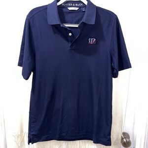 Cutter & Buck Bengals Polo Shirt Patriotic Logo Short Sleeve Golf Casual S‎